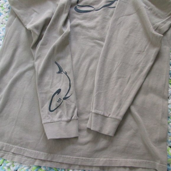 Fishing Shirt Long Sleeve Large Mens Crew Neck Tshirt Bass Fish Bottom Crawlers - Picture 5 of 9